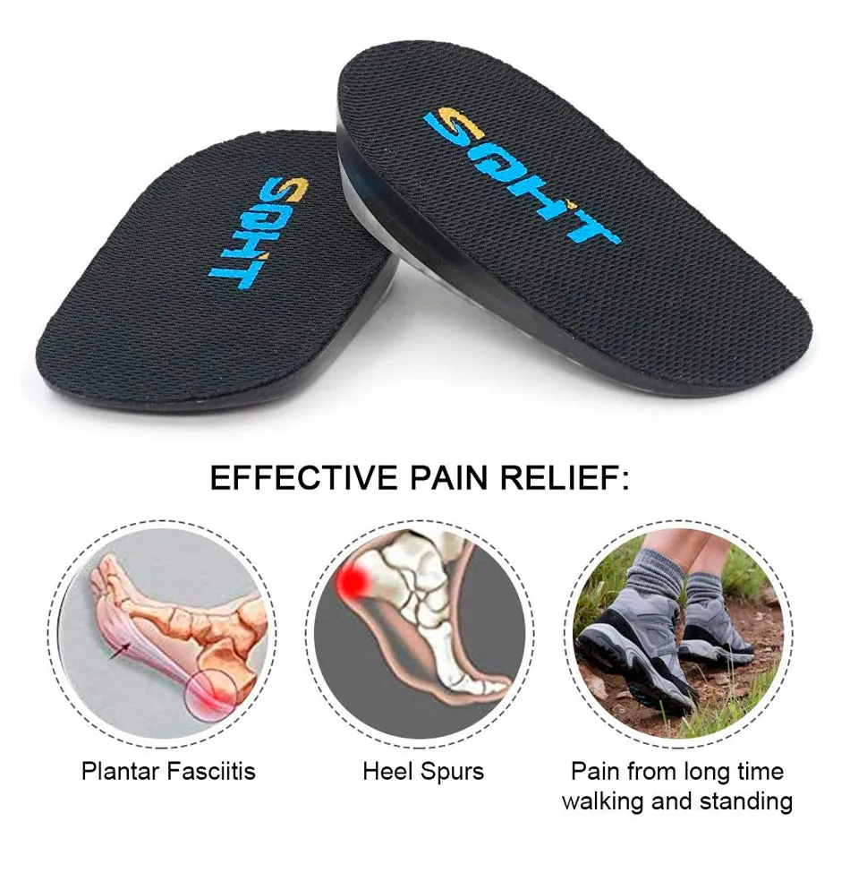 SQHT's Height Increase Insole - Gel Heel Shoe Lift Inserts, Achilles Tendon Cushion for Men and Women