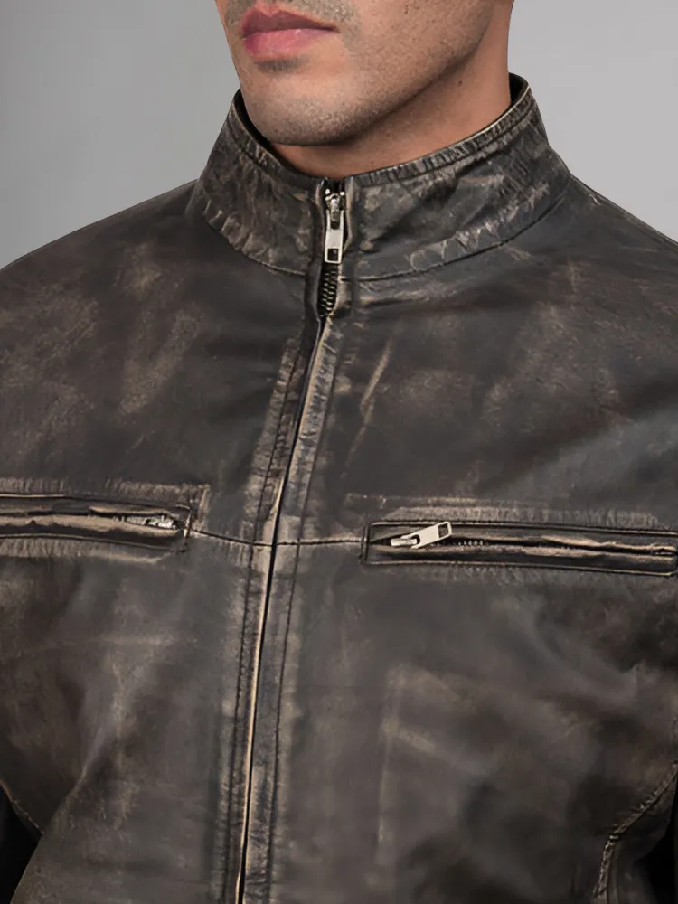 STRIVEN MENS LEATHER JACKET