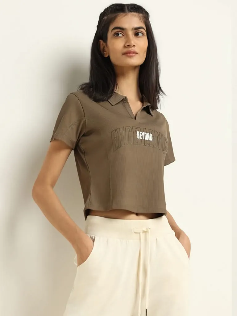 Studiofit Olive Collared T-Shirt