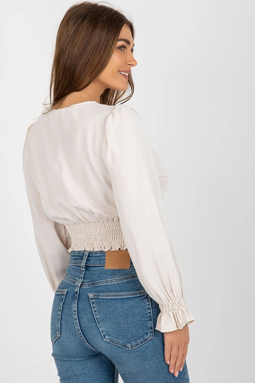 TEEK - Cropped V-Neck Blouse