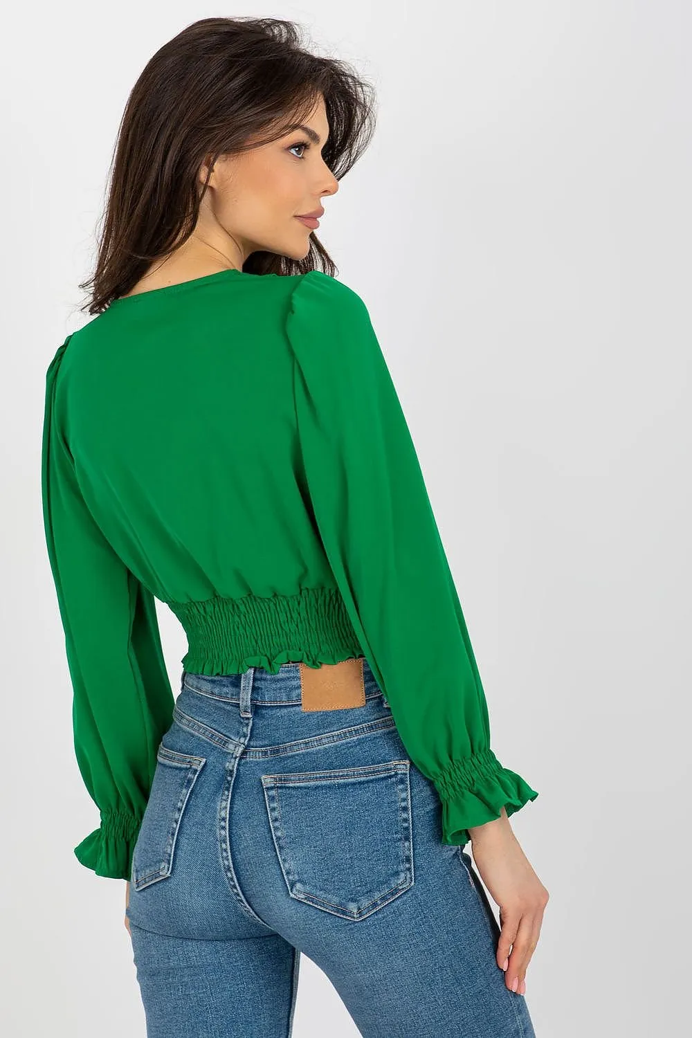 TEEK - Cropped V-Neck Blouse