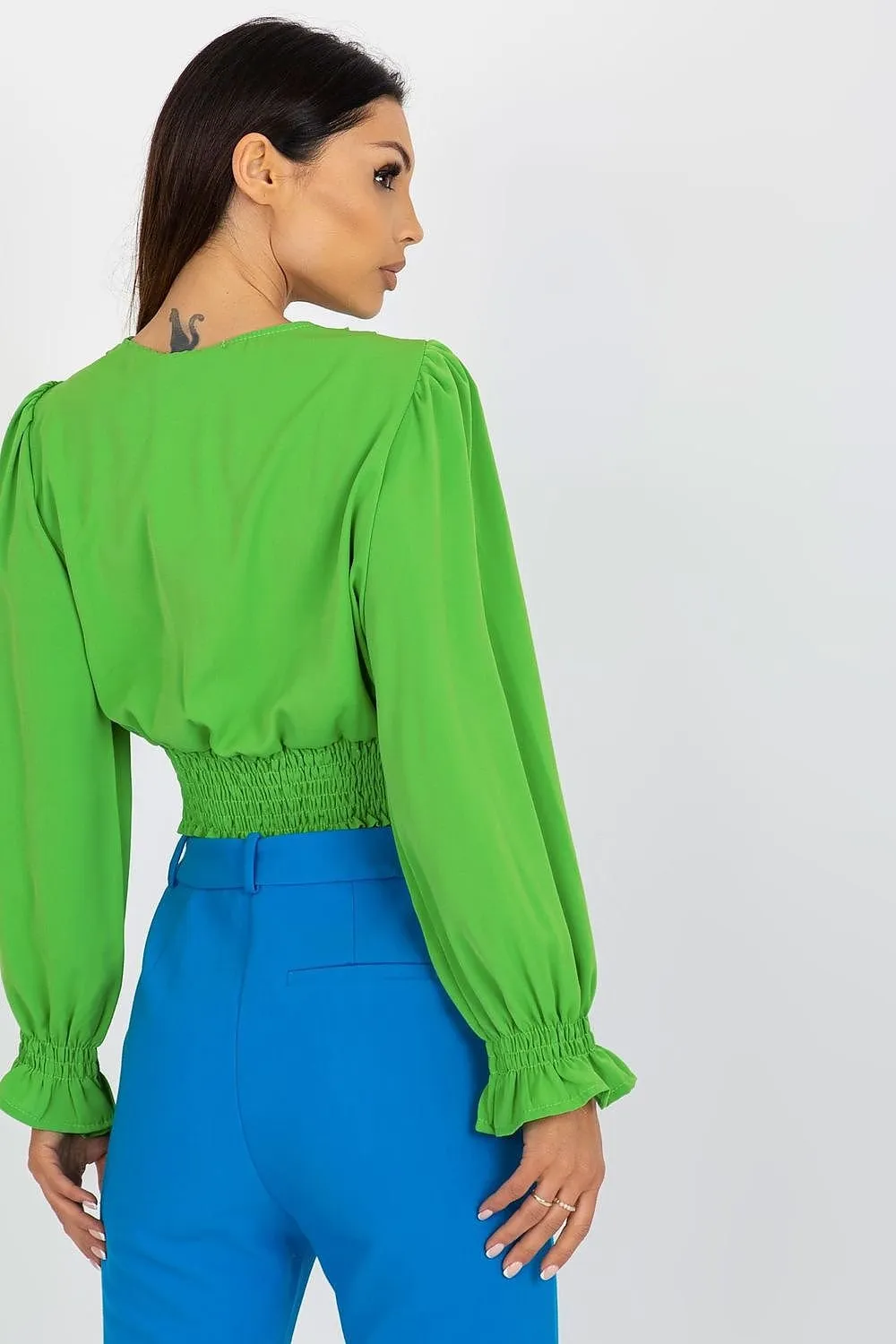 TEEK - Cropped V-Neck Blouse