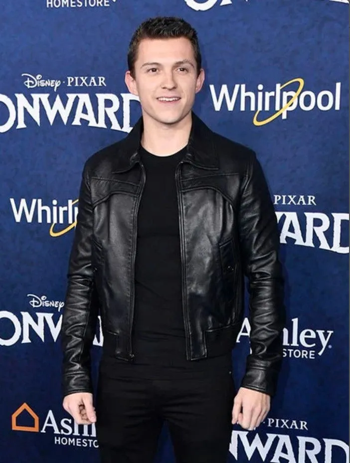 TOM HOLLAND Leather Jacket | Men Celebrity Jacket