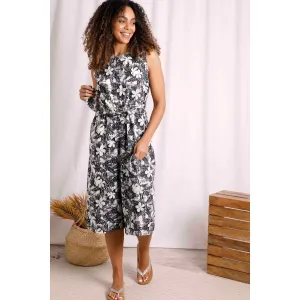 Weird Fish 18 Dark Denim Nalani Floral Print Jumpsuit