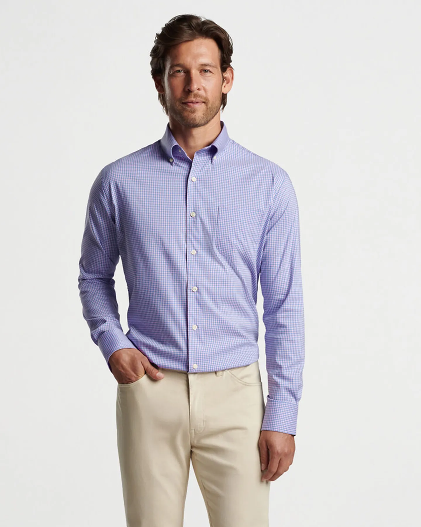 WINTHROP CROWN LITE COTTON STRETCH SHIRT - MARITIME