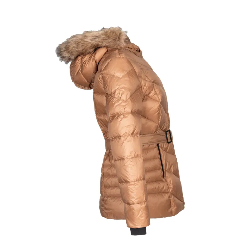 Women's Classic Down Jacket With Faux Fur Trim